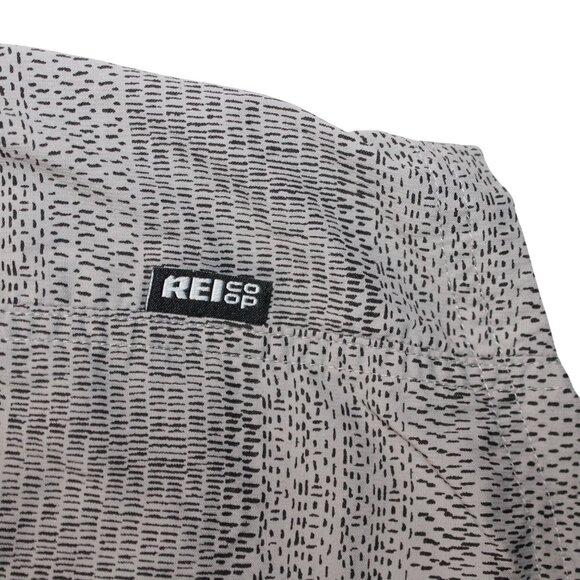 REI CO-OP Mens Size Large Gray Vented Geometric Print Fishing Hiking Camp Shirt - Picture 8 of 9